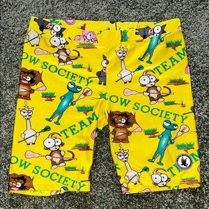 Flow Society Yellow Cartoon Lacrosse Shorts – Bold & Playful